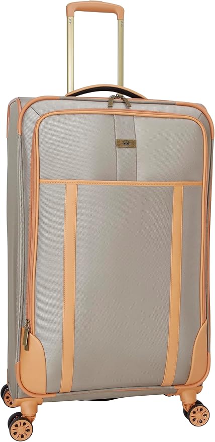 Dockers Seahorse Softside Expandable 8-Wheel Spinner Travel Checked Luggage, 28-Inch, New British Khaki