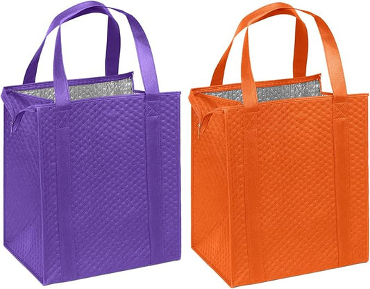 Mediz Hannah Direct Large Capacity Heavy Duty Insulated Smart Shopping Bag - Strong Reusable Grocery Tote 2 Pack