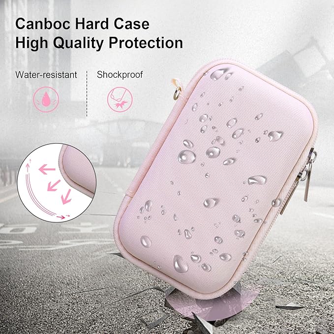 Canboc Carrying Case for PowerShot G7 X Mark III/ G7X Mark II Digital 4K Vlogging Camera, SX740 SX730 Camera Bag, Zipper Mesh Pocket fits USB Cable, Batteries, Jelly Pink