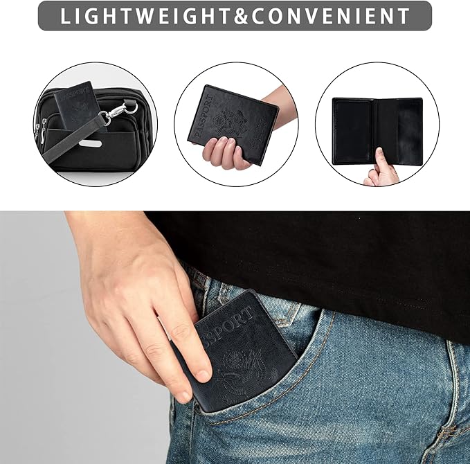 2 Pcs Passport holders，Ultra Slim passport wallet，PU Leather Passport Cover Case for Women and Men