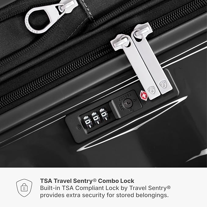 Traveler's Choice Edinburgh II Hardside Spinner Luggage, TSA Lock, Black, 29" Large