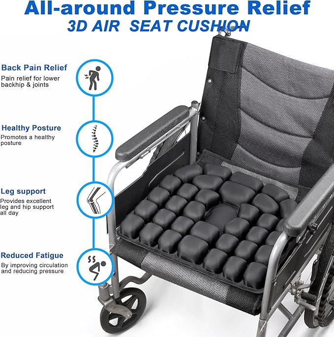 Travel Cushion,Patented Portable & Adjustable Airplane seat Cushion for Long Flights,Inflatable Cushion for Wheelchair, Travel,Driving