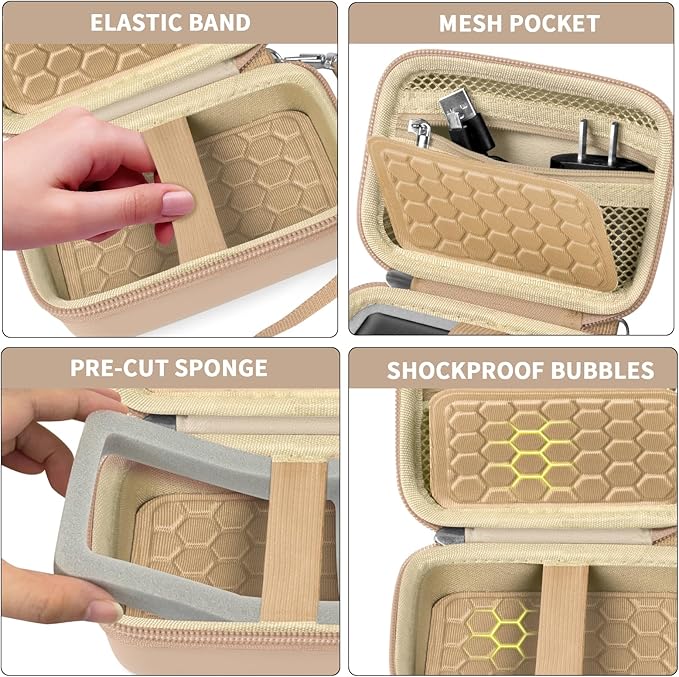 Comecase Carrying & Protective Case for Digital Camera, for CAMKORY/for Kodak Pixpro/for Canon PowerShot ELPH 180/190 / for Sony DSCW800 DSCW830 Cameras for Travel - Beige