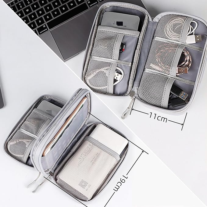 Electronic Organizer Travel Cable Accessories BagPouch Portable Waterproof Storage Bag Electronic Organizer Case for Cable, Mouse,USB Cable,Power Bank,Cord, Charger, Phone, Earphone