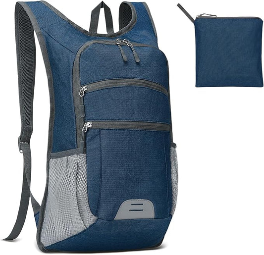 20L Lightweight Hiking Daypack, Foldable Travel Packable Backpack for Men Women for Cycling Camping Outdoor (Dark Blue)
