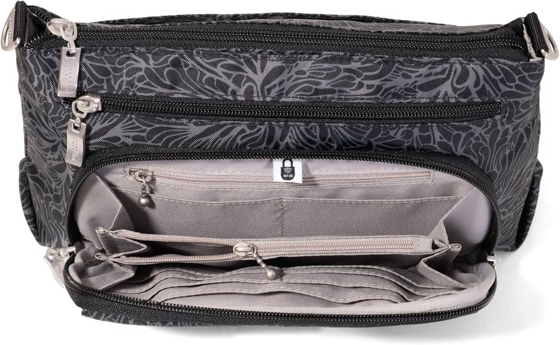 Baggallini Original Everyday 11x7.5 Crossbody Bags Rfid Protected Lightweight Nylon Zippered Travel Purse