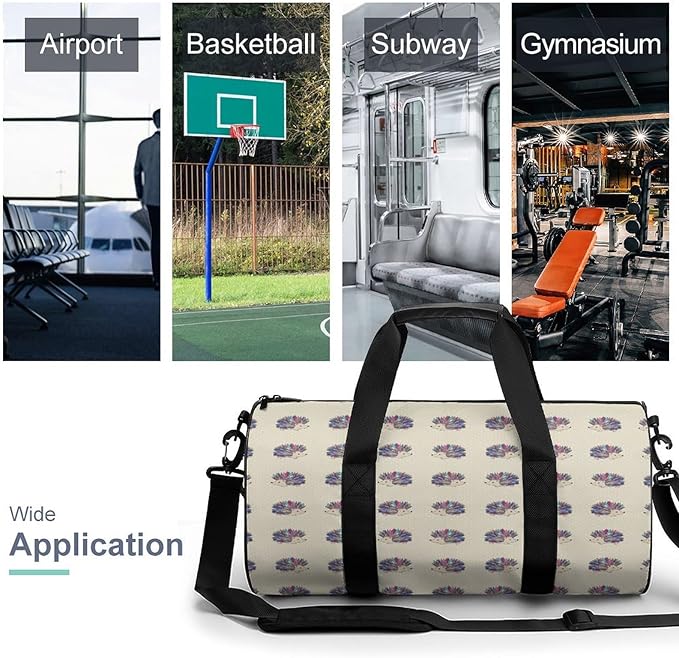 Workout Lightweight Duffel Bags Hedgehog Polka Dot Carry On Weekender Overnight Bag Gym Sport Yoga Dance Bags