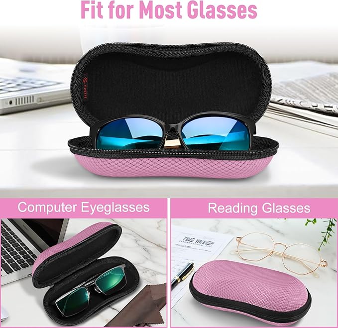 FINTIE Sunglasses Case, Hard EVA Shell Shockproof Sport Glasses Case with Metal Carabiner Travel Zipper Eyeglasses Holder