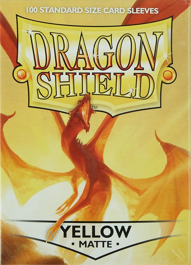 Dragon Shield | Standard Size Card Matte Sleeves | 100 CT - Smooth & Tough Premium TCG Sleeves | Compatible with Pokemon, Flesh & Blood, One Piece & Magic the Gathering | Yellow
