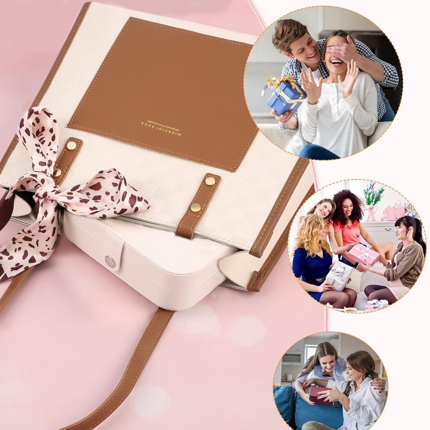 Travel Jewelry Box, PU leather Small Jewelry Organizer For Female Girls, double layer portable mini travel case for storing earrings, rings, necklaces.(White)