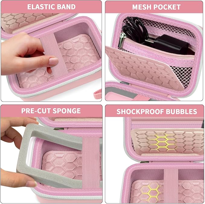 Comecase Carrying & Protective Case for Digital Camera, for CAMKORY/for Kodak Pixpro FZ45 FZ55/for Canon PowerShot ELPH 180/190 / for Sony DSCW800 DSCW830 Cameras for Travel - Pink