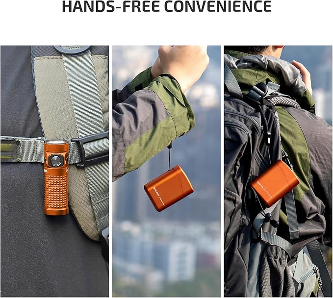 OLIGHT Baton4 Rechargeable EDC Flashlight, Bright Small Flashlight 1300 Lumens with MCC Charging Cable, IPX8 Waterproof, Multiple Modes Pocket Light for Home, Camping, and Emergencies (Orange)