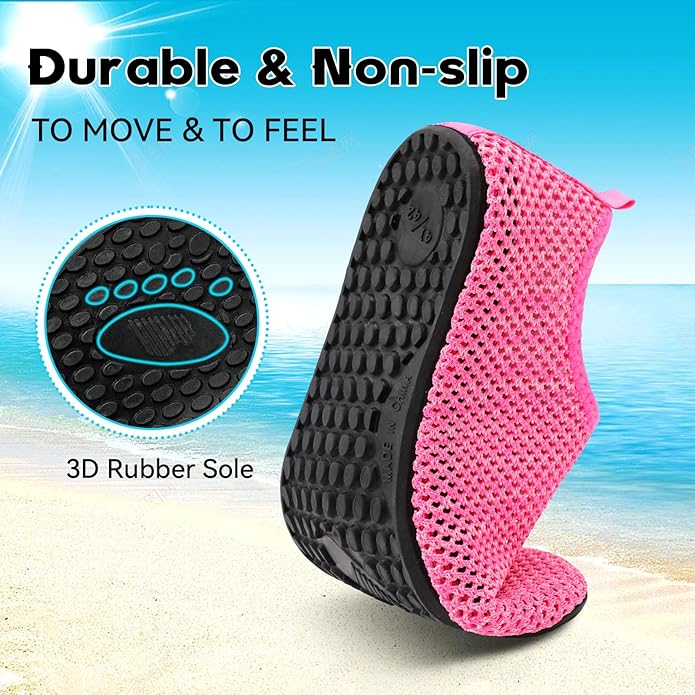 Scurtain Barefoot Water Shoes for Women Men Beach Swim Aqua Socks Summer Quick-Dry Sandals Slippers