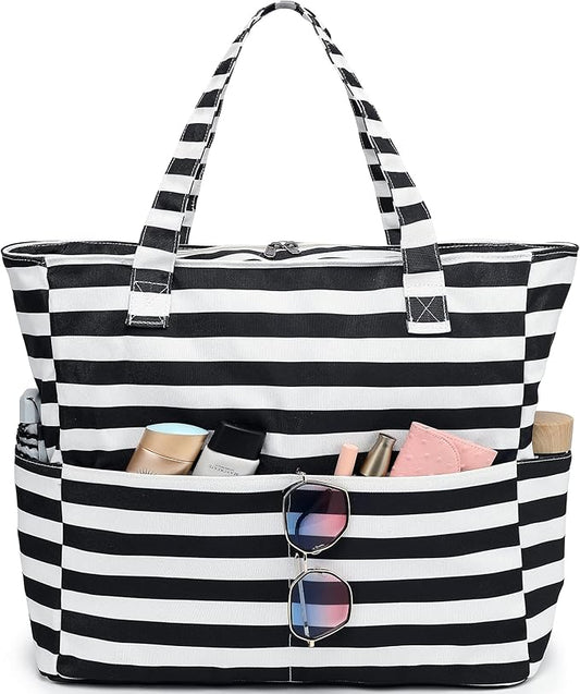 LEDAOU Beach Bag Waterproof Sandproof Women Beach Tote Pool Bag with Zipper for Swim Gym Grocery Travel with Wet Pocket | Sandproof, with Zipper, for Gym, Grocery, Travel, with Wet Pocket