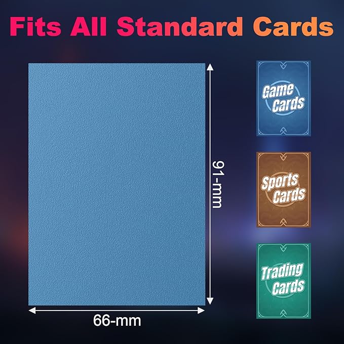 200 Pack Card Sleeves, Matte Dual Trading Card Sleeves with Opaque Back & Smooth Shuffle, Tear Resistant Card Protectors for MTG, TCG (Lagoon Blue)