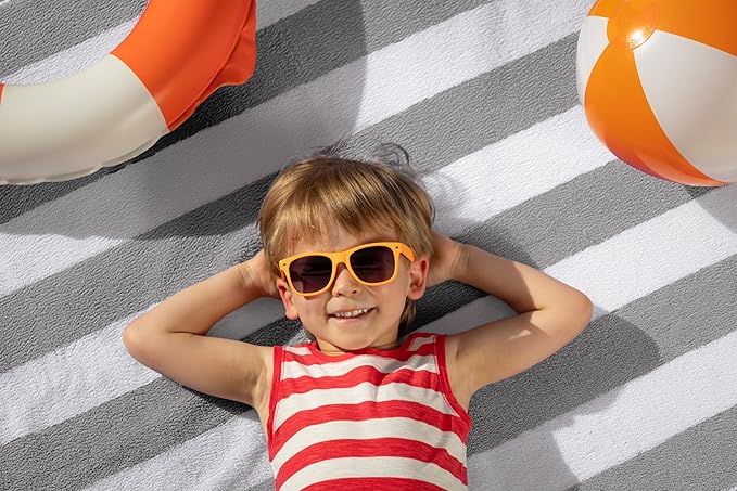 Utopia Towels 4 Pack Cabana Stripe Beach Towel, 30 by 60 Inches, Oversized 100% Ring Spun Cotton Pool Towels, Highly Absorbent Quick Dry Bath Towels for Beach, and Swim, Grey