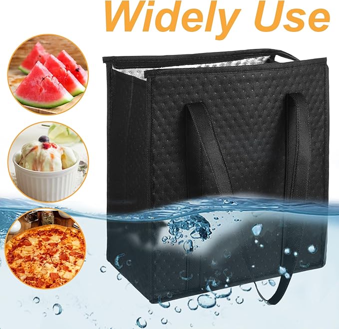 6 Pcs Insulated Grocery Bags Large Reusable Insulated Cooler Bags with Zipper Top Shopping Totes for Hot or Cold Food