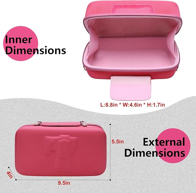 LTGEM Camera Case for Canon EOS Rebel T7 / R50 / R100 / R50 V / T6 / R8 / R10 / RP / SL3 / R5 / T100 DSLR SLR Camera and 18-55mm/18-45mm Lens with Shoulder Strap, Magenta+Pink