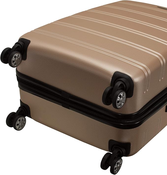 Rockland Melbourne Hardside Expandable Spinner Wheel Luggage, Champagne, 2 Piece (20"/28")