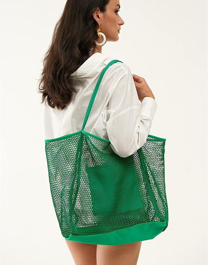 HOXIS Mesh Beach Tote Womens Shoulder Handbag