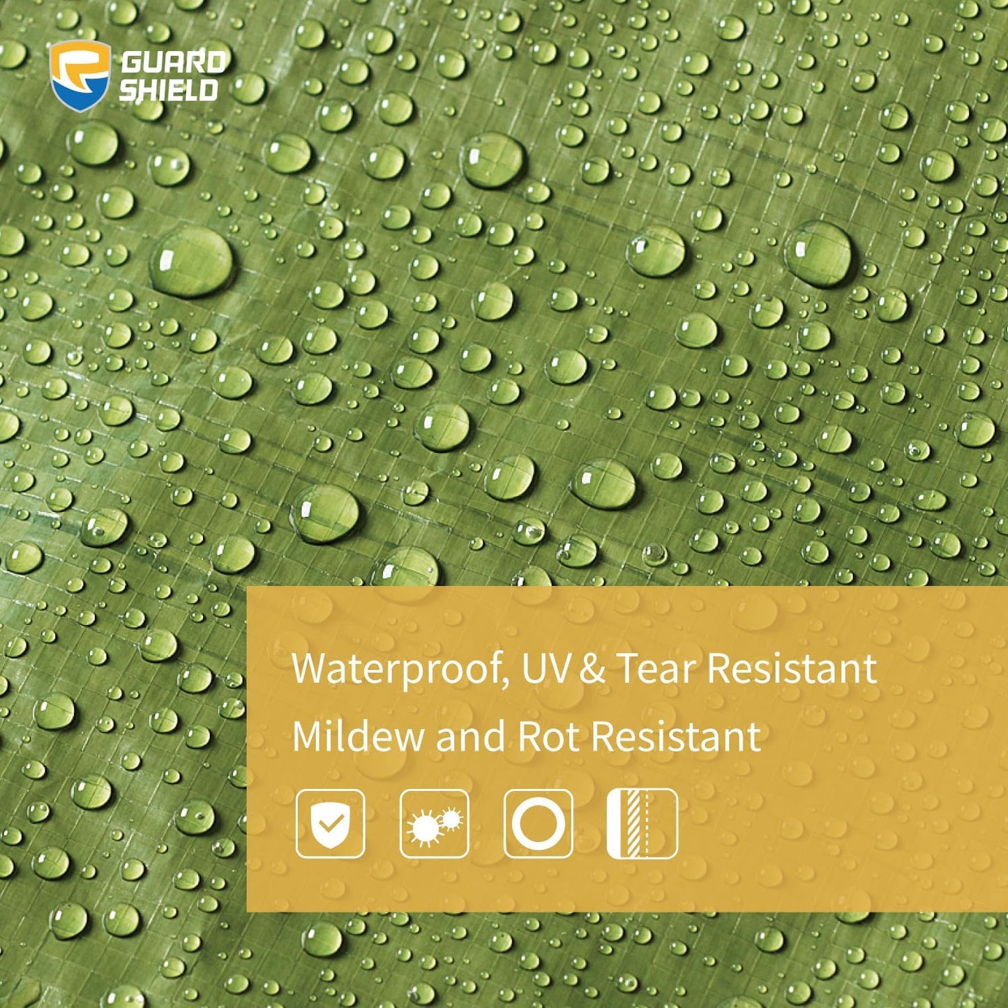 GUARD SHIELD Tarp Green 16x20 Feet Multi Purpose Waterproof Poly Tarp Cover 4mil (2-Pack)