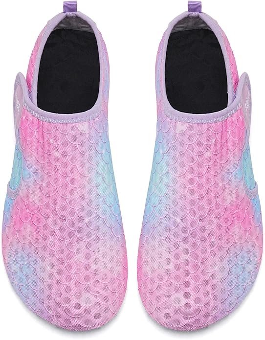WateLves Water Shoes for Women Men Swim Beach Aqua Socks Quick Dry Barefoot House Slippers Travel Shoes with Adjustable Magic Tape for Pool Diving Boating Yoga Surf