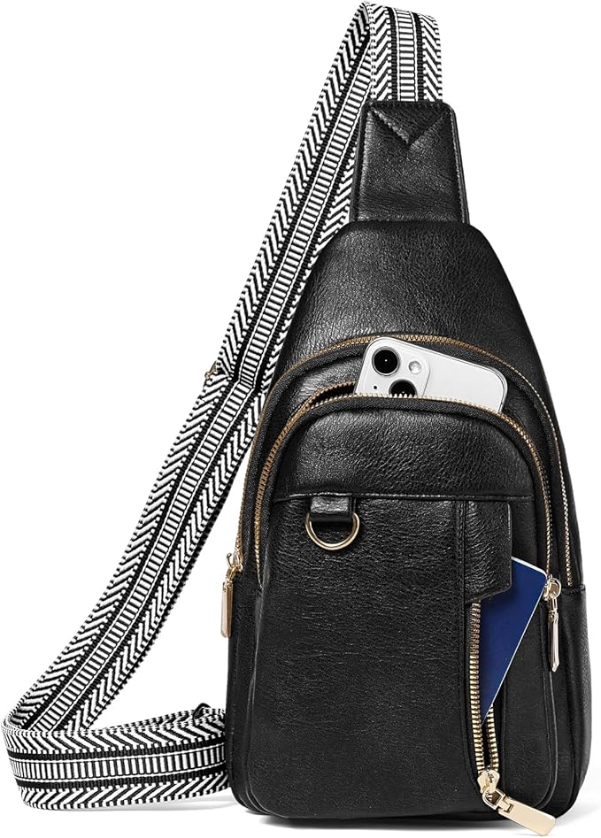 GAEKEAO Sling Bag for Women Crossbody Bags Fanny Pack Vegan Leather Chest Bag Travel Shoulder Belt Purse Backpack Gifts
