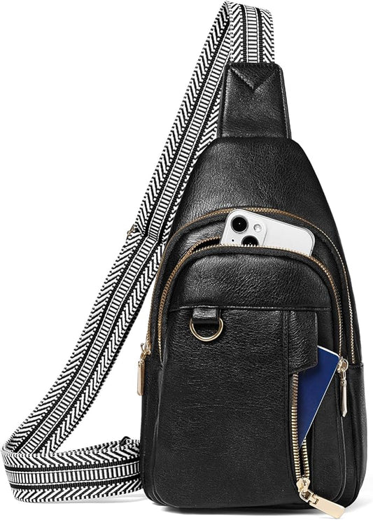 GAEKEAO Sling Bag for Women Crossbody Bags Fanny Pack Vegan Leather Chest Bag Travel Shoulder Belt Purse Backpack Gifts
