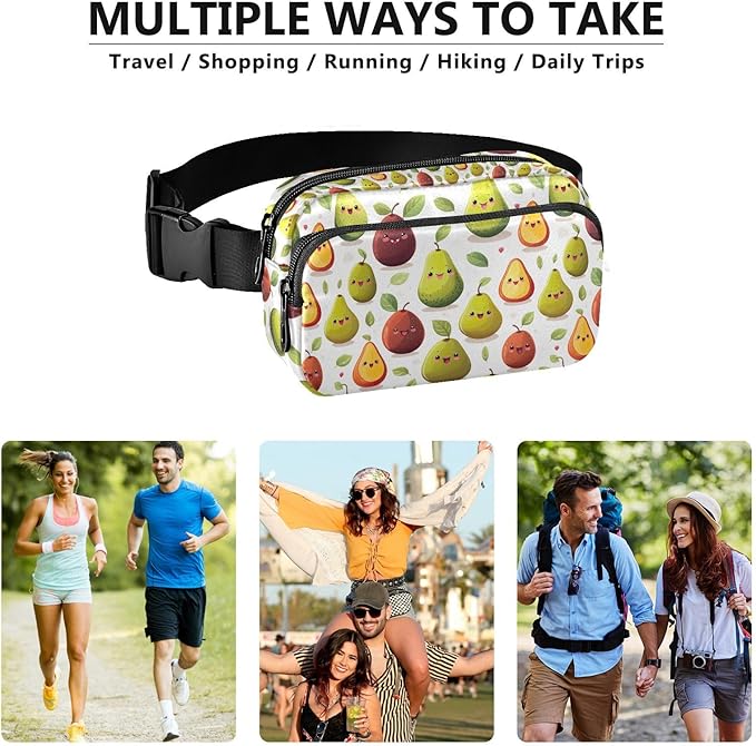 Cute Avocados Fanny Pack for Women Men Water Resistant Fashion Waist Packs with Adjustable Strap Belt Bag for Travel Workout Jogging Hiking 21219737