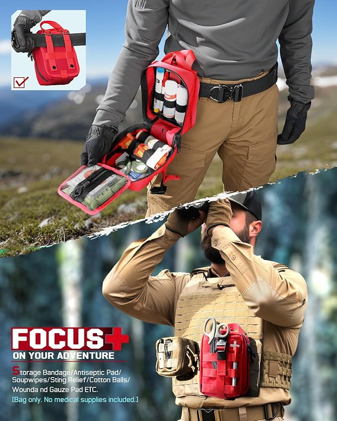 LIVANS 1000D First Aid Bag Empty Medical Ifak Pouch Molle EMT Pouches Rip-Away Tactical Military Trauma Emergency Medic Bag