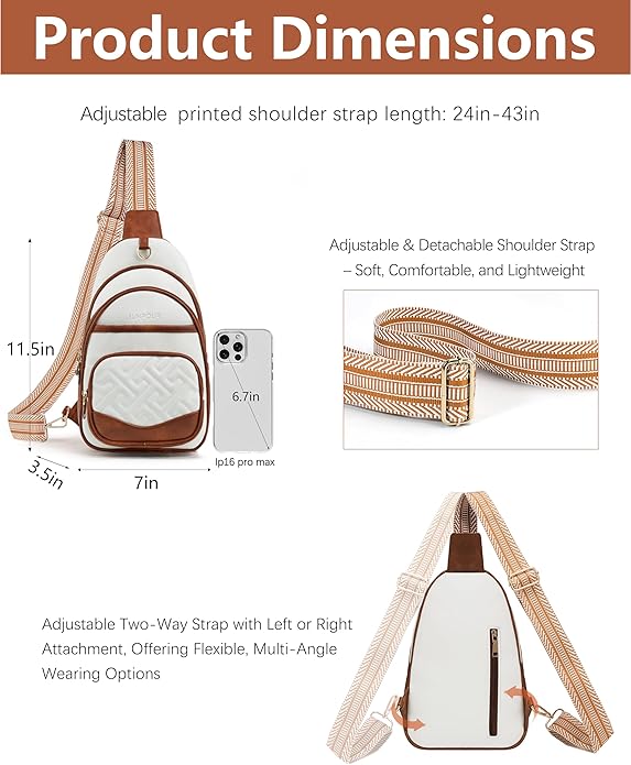 Anti Theft Crossbody Bags for Women, RFID Vegan Leather Sling Purse, Travel Chest Bag & Fanny Pack