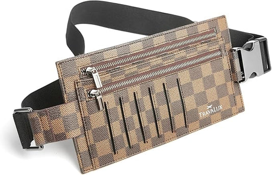 Luxury Travel Wallet – Hidden Money Belt, RFID-Blocking, Anti-Theft Passport Holder for Men & Women (Brown)