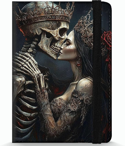 Passport Holder Wallet Cover Case,RFID Blocking Passport Cover,Large Capacity Travel Wallet with Multi Card Slots (Skeleton Couple Love Scene)