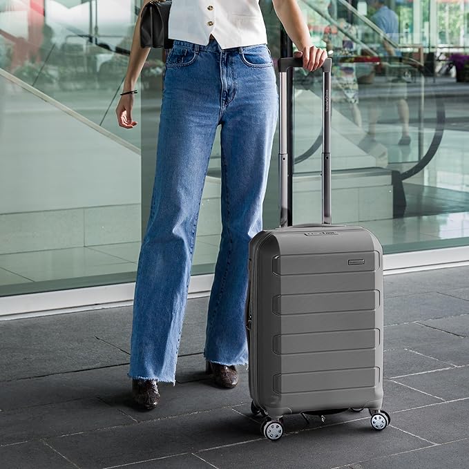Traveler's Choice Pagosa Hardshell Expandable Luggage with Spinner Wheels, Gray, 30-Inch Large