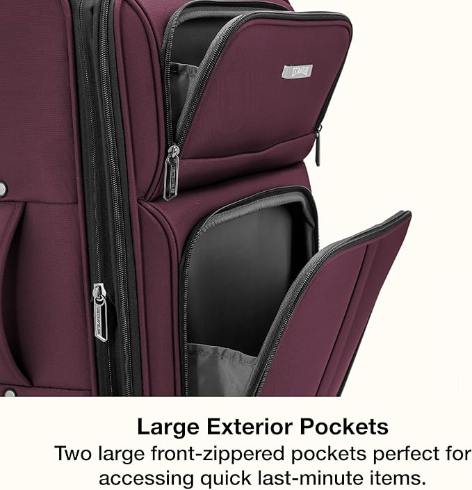 U.S. Traveler Anzio Softside Expandable Luggage with Spinner Wheels, Burgundy, 26-Inch Medium