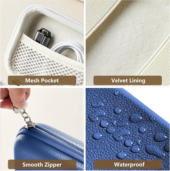 Digital Camera Case for CAMKORY, KODAK PIXPRO FZ45/FZ55, Canon IXUS 285 HS, Lecran, Small Travel Compact Camera Holder with Mesh Pocket for Accessories SD Card (Royal Blue)