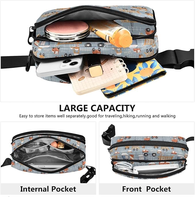 Kawaii Trunk Fanny Pack for Women Men Water Resistant Fashion Waist Packs with Adjustable Strap Belt Bag for Travel Workout Jogging Hiking 21219435
