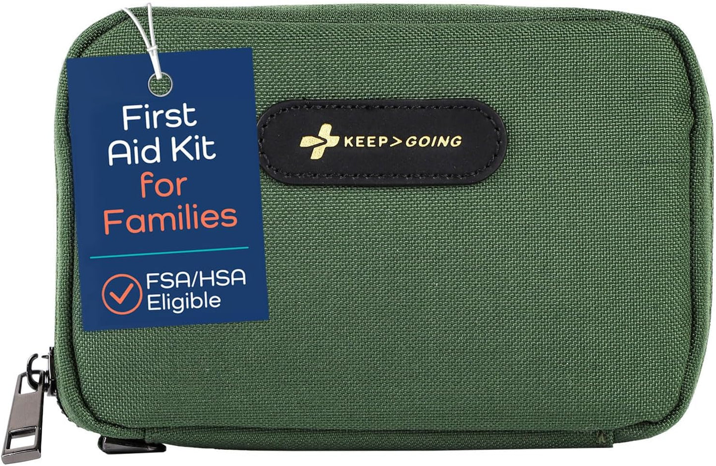 Keep Going Travel First Aid Kit for Kids – 130 Pc. for Car, Purse, Diaper Bag, Backpack, & Suitcase, with Latex-Free Bandages – 7 x 5 x 2 in. Travel First Aid Kit TSA-Approved