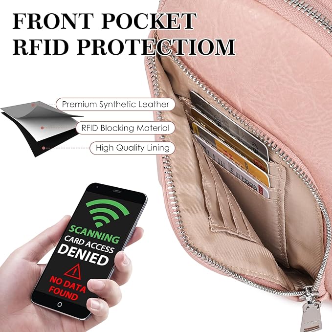 Haytijoe RFID Anti-Theft Sling Bag for Women, Small Crossbody Travel Purse with Locking Zippers, Lightweight Everyday Bag