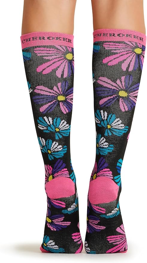 Cherokee Women's 10-15mmHg Compression Socks – Fun Print Knee Highs with Light Support, Soft Feel - PRINTSUPPORT