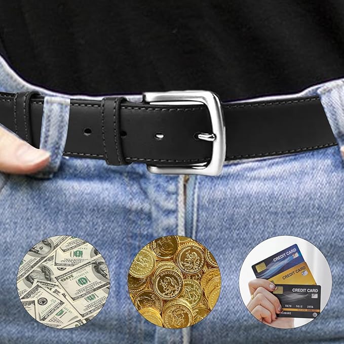 Money Belt Travel Pouch - Hidden Waist Wallet for Secure Cash Storage | Nylon Fabric with Zippered Secret Compartment, Anti Theft Slim Belt Bag for Passport Cards and Outdoor Travel Safety 49.21 in