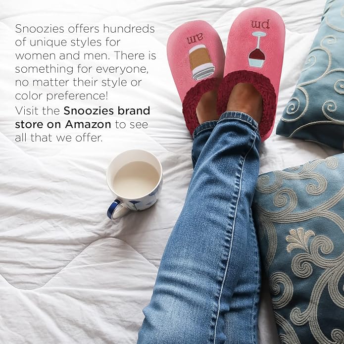 Snoozies Slipper Socks for Women Indoor, Cozy Sherpa-Lined Womens Slippers Non-Skid, Ladies Gifts