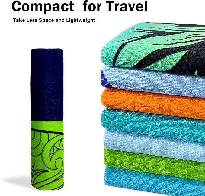 cabanana Microfiber Beach Towels Oversized - Quick Dry Beach Towels, Lightweight Soft for Travel, Large Size 70x35 Pool Towel Beach Essentials (New Dolphin)