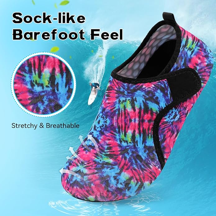 Scurtain Barefoot Water Shoes for Women Men Beach Swim Aqua Socks Summer Quick-Dry Sandals Slippers