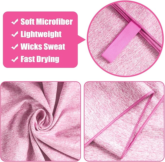 Quick Dry Microfiber Beach Towel,Large Camping Travel Gym Body Sweat Swimming Pool Hot Yoga Mat Towels(Pink, 30X60 Inch)