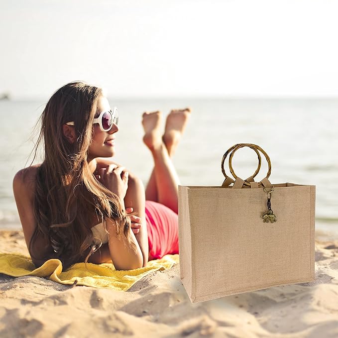 Hibala Woven Large Beach Bag Straw Beach Tote Handmade Weaving Shoulder Tassel Bag Handbag