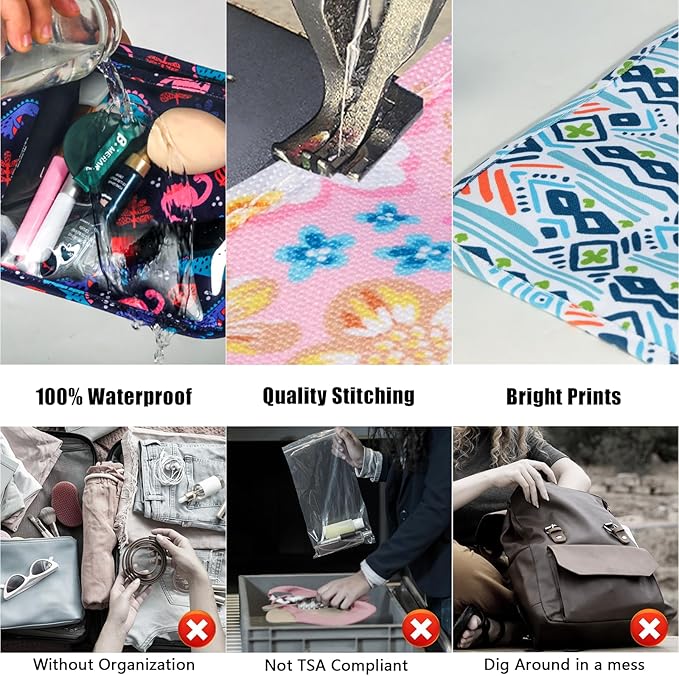 TSA Approved Toiletry Bag, Set of 3 Clear Travel Toiletry Bag Quart Size Zipper Travel Pouch, Waterproof Makeup Cosmetic Bag for Women Men Kids Toiletries Carry on, PlusXX