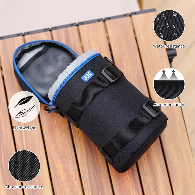 JJC Deluxe Lens Carrying Case Bag for Canon EF 70-200mm f4L IS II USM/f/4L USM, EF 28-300mm f3.5-5.6 L IS, EF 70-300mm f4-5.6L IS USM, for Nikon AF-S 70-200mm f4G ED VR & lenses below 4.3"x7.4"