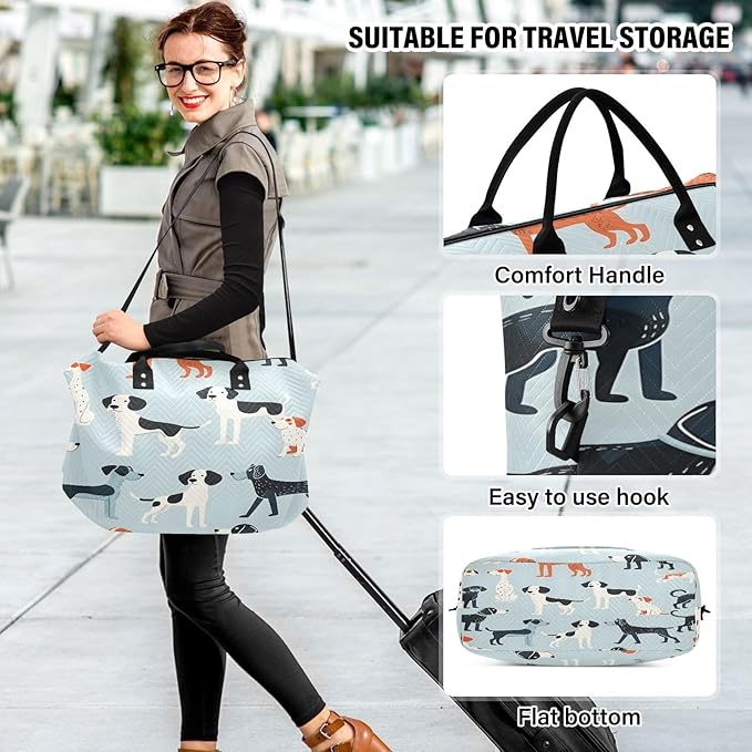 Dalmatian Pattern Travel Duffle Bag Gym Yoga Carry on Bags for Men Women Weekender Bag