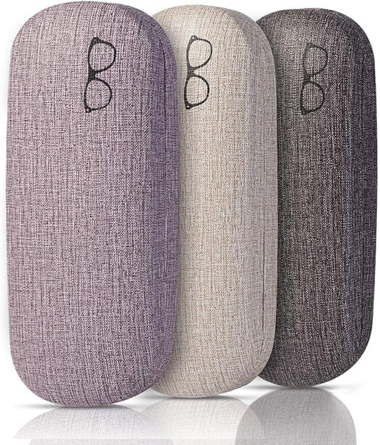 RayLove 3-Pack Hard Shell Eyeglasses Case Large Reading Glasses Hard Case